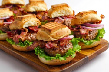 Bacon Sliders with Grilled Patties and Crispy Bacon Bits