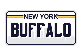 Buffalo New York on white background