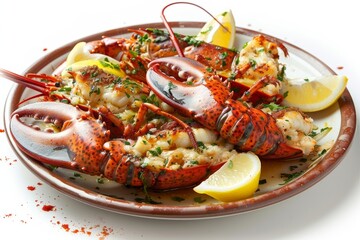 Luxury Baked Bermuda Lobster with Melted Butter and Fresh Seafood