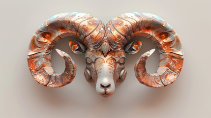 Aries, 3D zodiac symbol