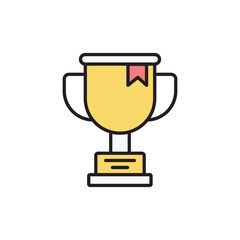 Trophy icon design with white background stock illustration