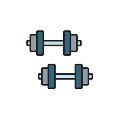 Dumbbell icon design with white background stock illustration