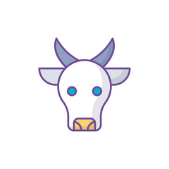 Cow icon design with white background stock illustration