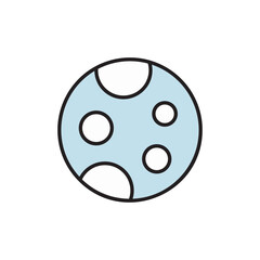 Full Moon icon design with white background stock illustration