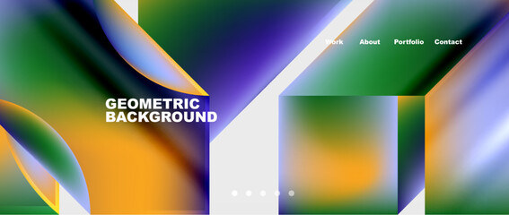 Fototapeta premium Colorful gradients with abstract geometric shapes. Vector Illustration For Wallpaper, Banner, Background, Card, Book Illustration, landing page