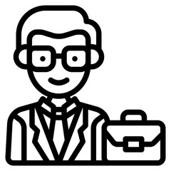 business agency job outline icon and illustration