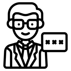 confidential business agreement outline icon and illustration