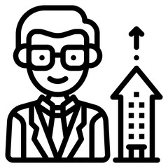 property agency outline icon and illustration