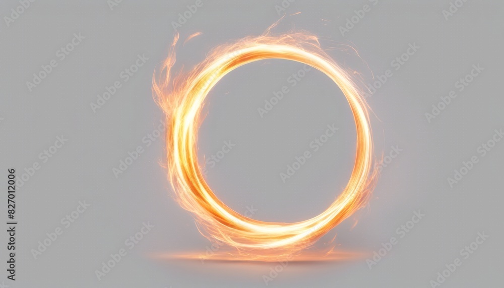 Wall mural dynamic flame ring on a gray background, representing energy and power. perfect for concepts of myst