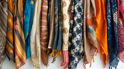 A display of Westerninspired scarves sporting bold prints and vibrant colors to add a touch of...