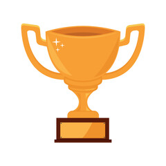 Web Cup. Golden trophy on the podium.