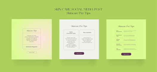 Tips post for skin care. minimal modern beauty fashion cosmetic. Tips template design with botanical leaf elements. Skin care tips brochure template. Beauty skin care tops content social med