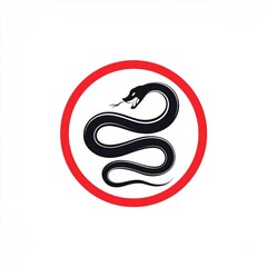 Obraz premium snake icon or snake logo. logo iconic snake chinese, circel logo snake, red snake logo. black color and white background. shio snake, snake chinese new years, snake tatto design, snake art. 
