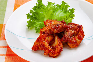 鶏肉のバーベキュウーソース焼き