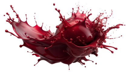 Bold Maroon Splash – Rich and Deep: A bold maroon liquid splash, providing a rich and deep visual impact, isolated on a white background.
