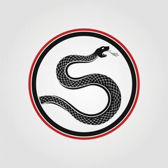 Naklejka premium snake icon or snake logo. logo iconic snake chinese, circel logo snake, red snake logo. black color and white background. shio snake, snake chinese new years, snake tatto design, snake art. 
