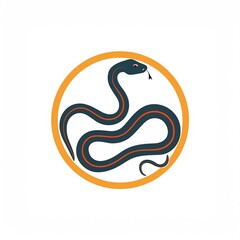 Fototapeta premium snake icon or snake logo. logo iconic snake chinese, circel logo snake, red snake logo. black color and white background. shio snake, snake chinese new years, snake tatto design, snake art. 