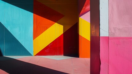 colorful geometry with shadows straight