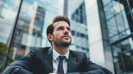 Fototapeta premium business professionals, overcoming challenges, setbacks, and adversity with determination and grit