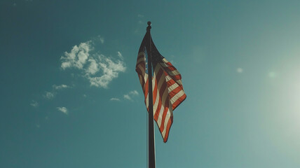 US memorial day Patriot proud label American flag and symbols National independence day 4th July