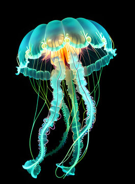 glowing jellyfish