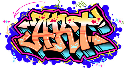 Graffiti art text vector illustration