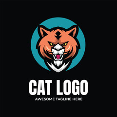 Cat Illustration Mascot Logo