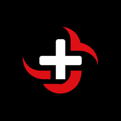 symbol of medical plus icon vector illustration