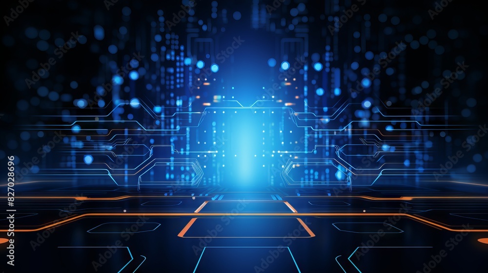 Poster dynamic abstract technology background with futuristic digital innovation concept - vibrant vector i