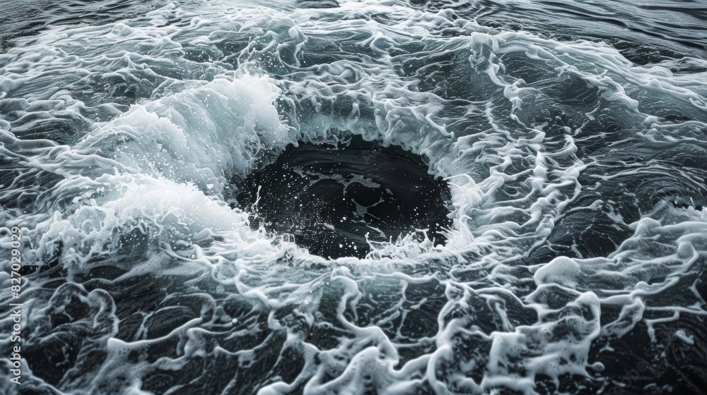 Poster the edges of the whirlpool are fringed with frothy white foam giving the impression of a monstrous c