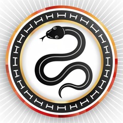 Obraz premium chinese zodiac year of the snake, chinese new year, chinese new year, logo iconic snake, circel logo snake, red snake logo, wood snake chinese new year symbol, logo red snake cool