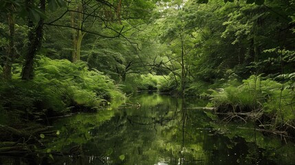 Fototapeta premium River Concealed in the Woodlands