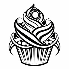 Cupcake abstract logo icon vector illustration 