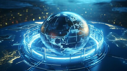 Dynamic world map animation: futuristic technology concept for global business.

