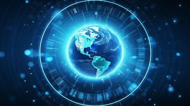 Dynamic world map animation: futuristic technology concept for global business.