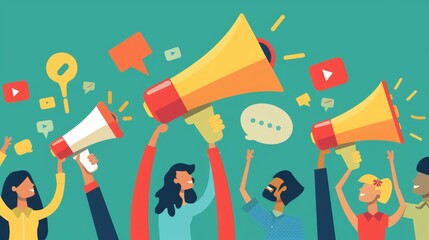 An illustration of a business leveraging strong brand loyalty by launching a customer advocacy program, turning loyal customers into brand ambassadors