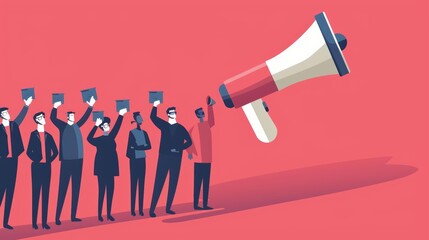 An illustration of a business leveraging strong brand loyalty by launching a customer advocacy program, turning loyal customers into brand ambassadors