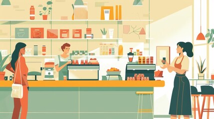 An illustration of a company cultivating strong brand loyalty through exceptional customer service and consistent quality, creating a devoted customer base