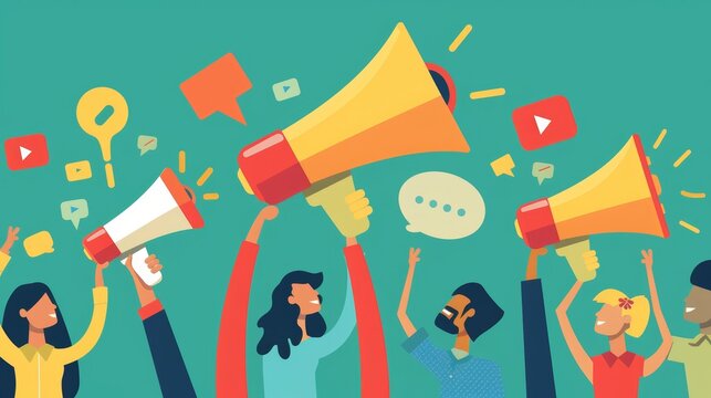 An illustration of a business leveraging strong brand loyalty by launching a customer advocacy program, turning loyal customers into brand ambassadors