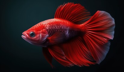 Fototapeta premium betta fish Double Tail or Double Tail Betta red