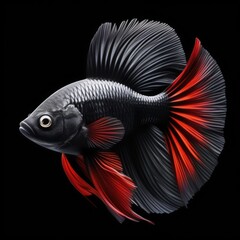 Fototapeta premium betta fish Double Tail or Double Tail Betta black