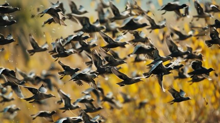 Obraz premium Ornithologists use bird banding and satellite tracking to monitor migration routes, helping to protect endangered species and their habitats