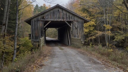 An old covered bridge along the trail with a sense of nostalgia and history lingering in the air.