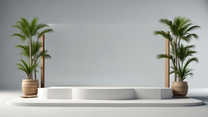 Fototapeta premium podium displaty modern with trees