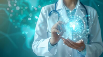 The preventive medicine specialist conducted a community health screening to detect early signs of chronic diseases, close up, with Glow HUD big Icon of preventive medicine