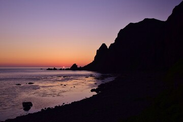 礼文島 元地海岸 (地蔵岩) の夕景