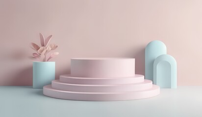 podium empty with shadow windows wallpaper lilac color or violet and pink. Stage empty in room