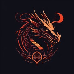 chinese zodiac year of the dragon, chinese new year, chinese new year, logo iconic dragon, circel logo dragon, red dragon logo, wood dragon chinese new year symbol, logo red dragon cool