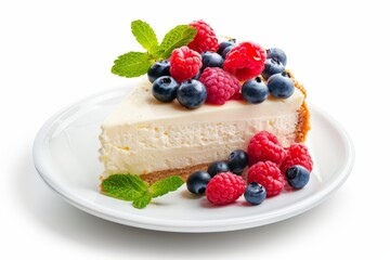 cake classic cheesecake isolated white background