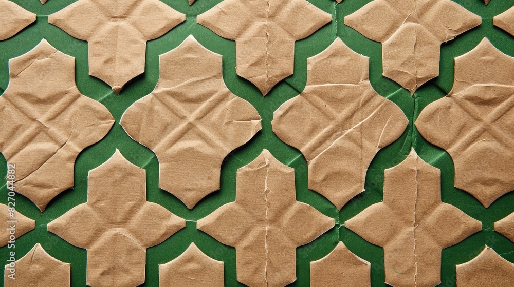 Poster texture background of cardboard package with a green pattern